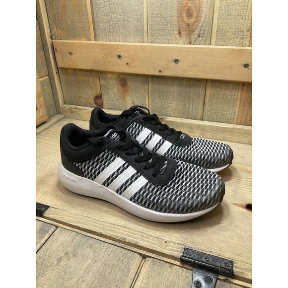 Adidas womens cloudfoam race running shoes sneakers lace up US7 1Y3001 - Picture 1 of 9